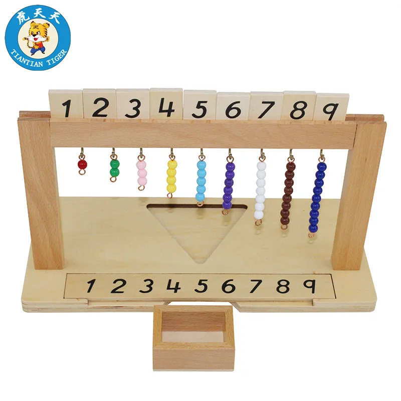 Montessori Math Educational Material For Children Learning Education Games Beads Holder Number From 1-9