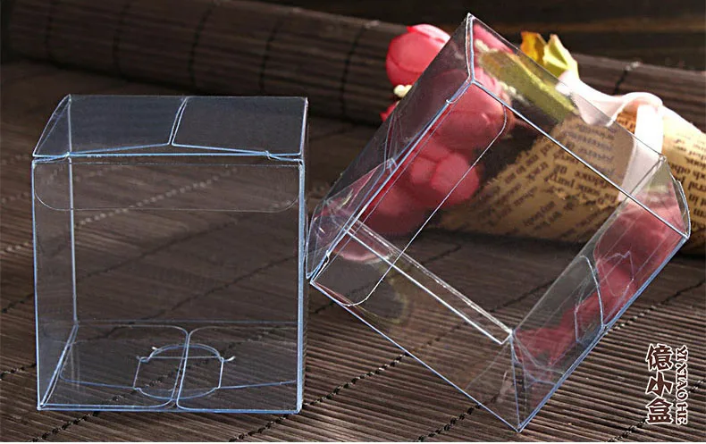 200pcs 5*5*5cm Transparent Waterproof PVC Boxes Packaging Small Plastic Clear Box Storage For Food/jewelry/Candy/Gift/cosmetics