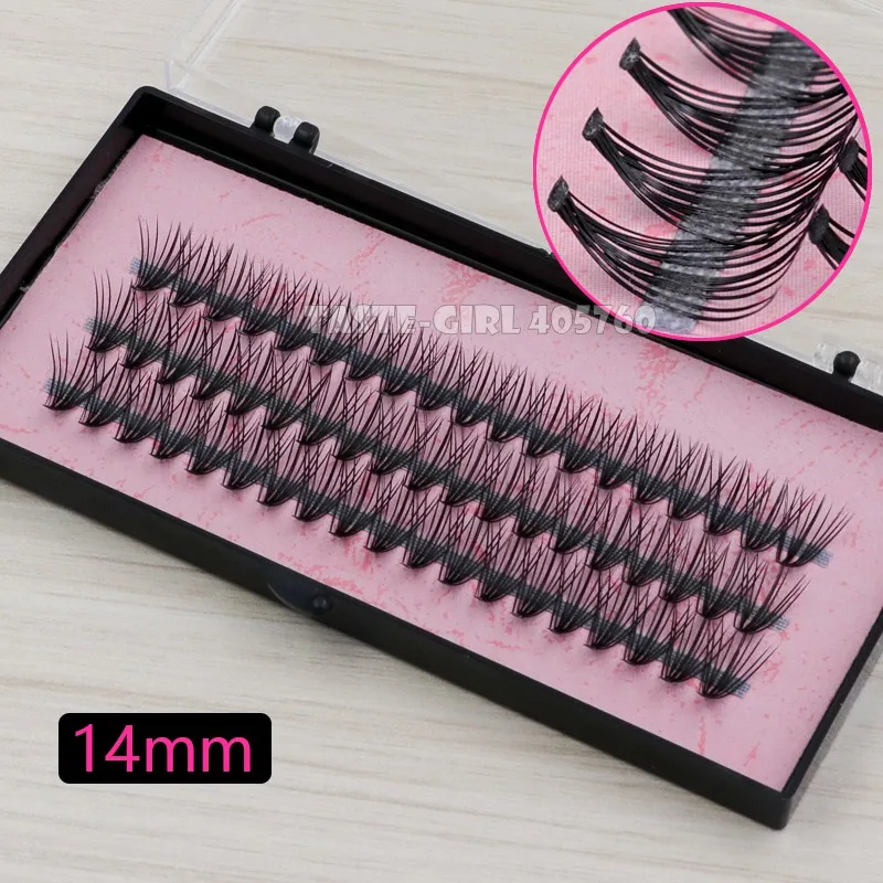 

Wholesale 50 packs/lot Pro 57 Knots 20 Hairs Black Individual False Eyelashes Eye Lash Makeup Extension Kit 8mm 10mm 12mm 14mm