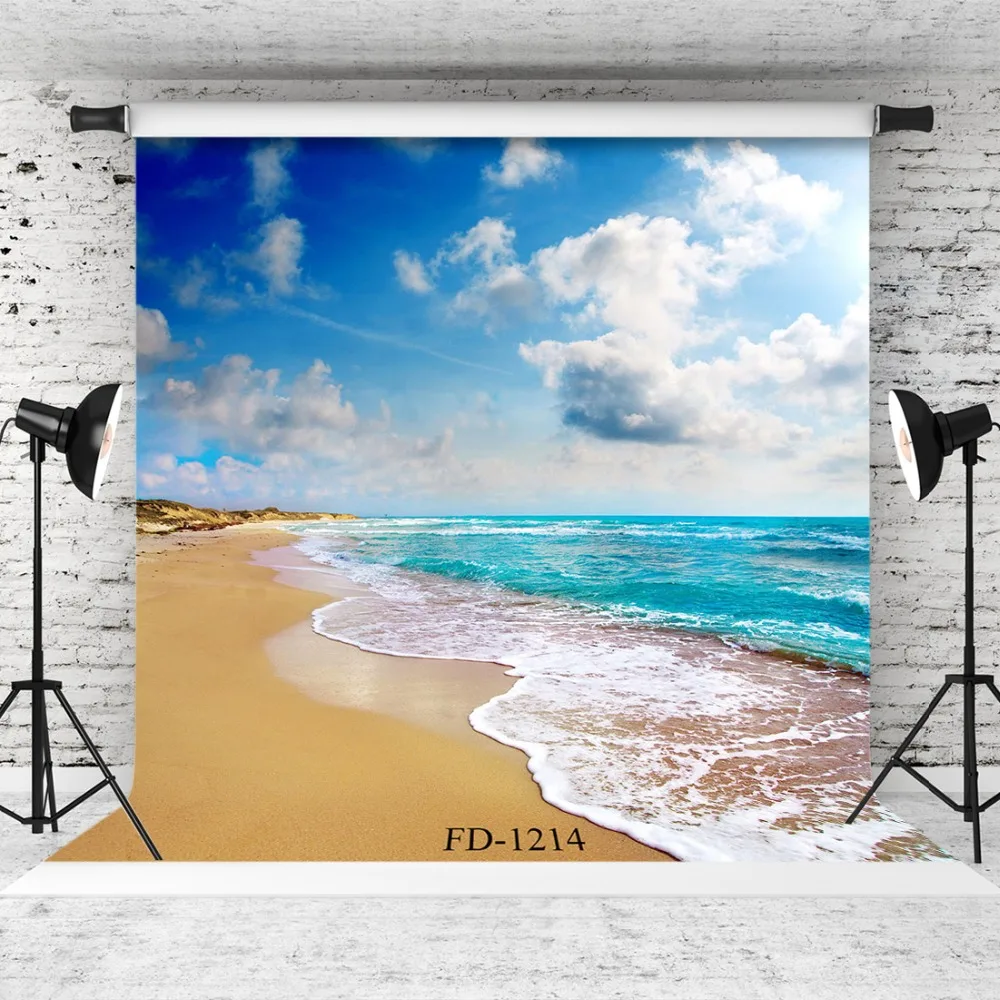 Sky Seaside Photographic Background For Photo Shoot Props Wedding Kids Baby Vinyl Cloth Printed Photo Backdrop Photo Studio