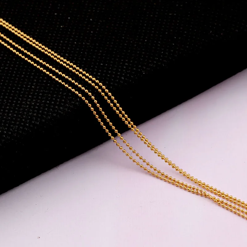 0.8~1 Meter Width 1.5mm Japanese 3D KC Gold Nail Metal Chain DIY Steel Ball Nail Chain Punk Style Nail Art Decoration