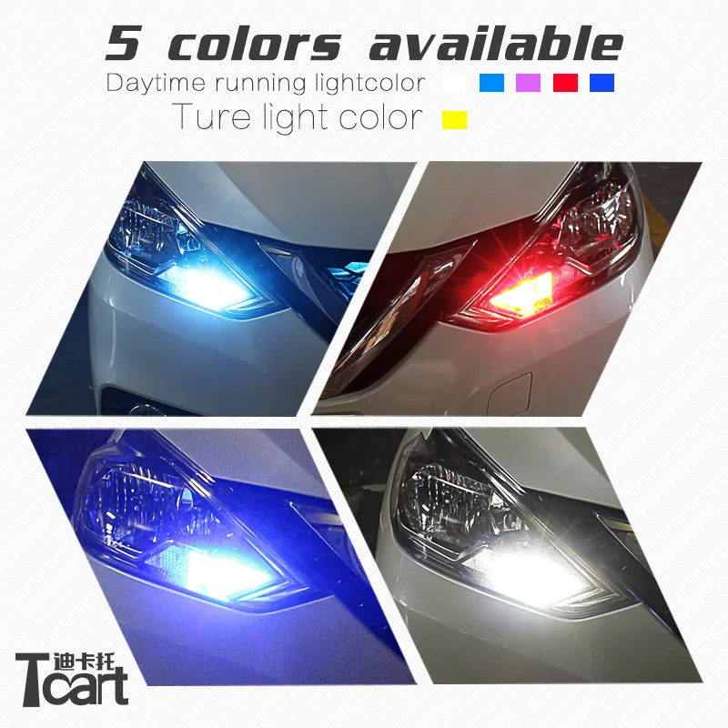 Tcart led drl lights 1156 PY21W For Nissan sentra b17 2012 2015 2018 daytime running light with turn lights car Accessories