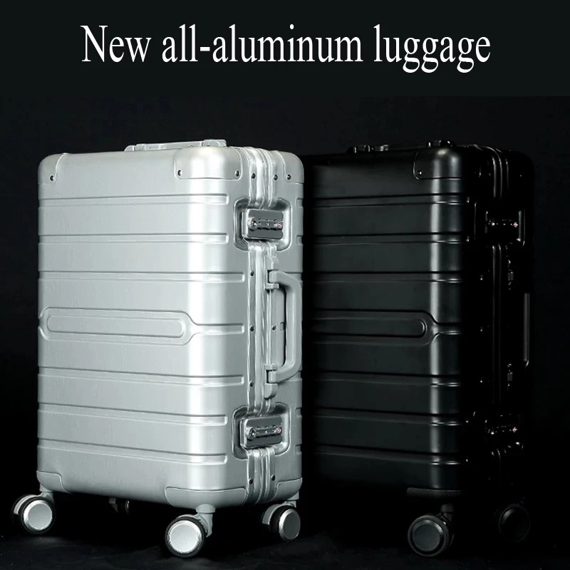 New Women Fashion All aluminum high quality durable Rolling Luggage bag Men Spinner brand business Trolley Suitcase Travel bag