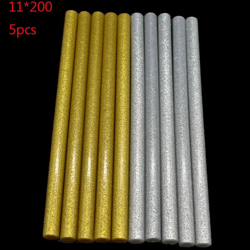 

Gold or Sliver 11mm*200mm Hot Melt Glue Sticks For Glue Gun Craft Phone Case Album Repair Accessories Adhesive 11mm Sticks 5Pc