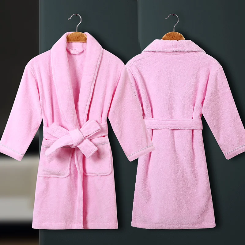 Summer Children Bathrobe Kids 100% Cotton Nightwear Bby Pajamas Bathrobe Bath Robe Boys Girls Robes Cartoon Gown Kimono Robe