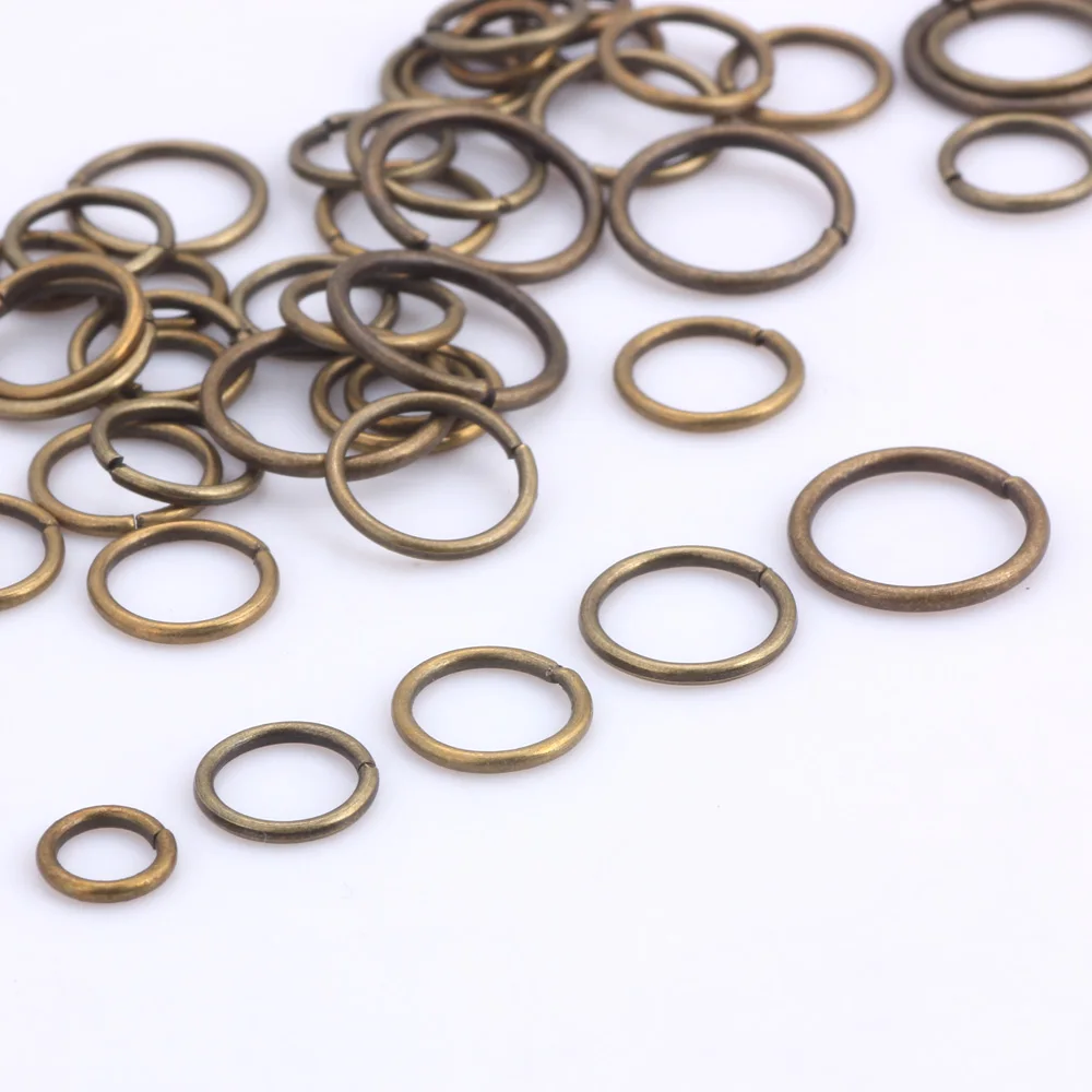 OlingArt 240pcs/lot Dia 1.0MM Plating bronze Jump Ring 6mm/8mm/9mm/10mm/12mm link loop Mixed size DIY Jewelry making Connector