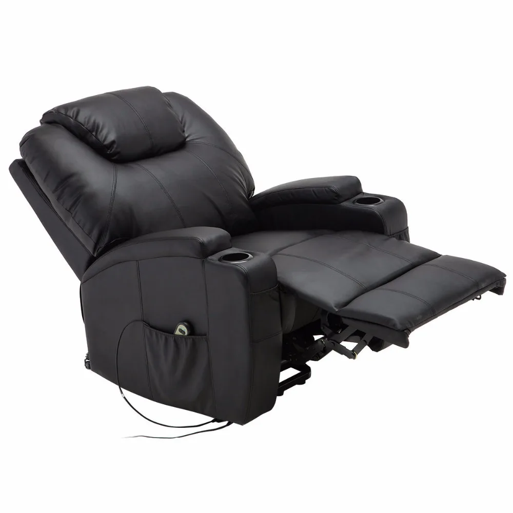 Giantex Electric Lift Power Recliner Chair Heated Massage Sofa Lounge with Remote Control Sofa Chairs Modern Recliner