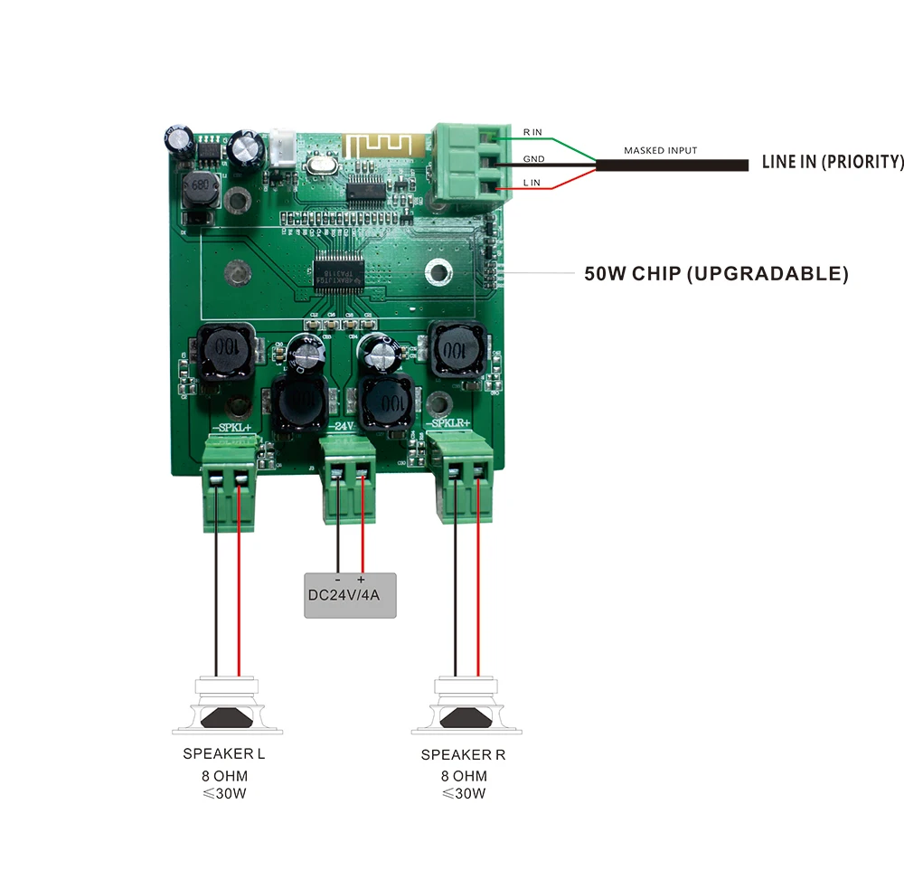 Ben & Fellows Voicewell 50W Chip PCB For 8 Ohm 30W Speaker