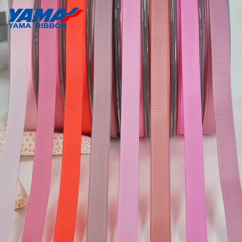 YAMA 6 9 13 16 19 22 mm 100 yards/lot Grosgrain Ribbon Red Pink Wholesale for Diy Dress Accessory House Wedding Decoration