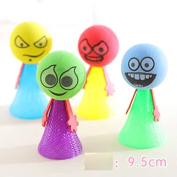 iWish 95mm H Hip Hop Jumping Doll Kids Bounce Ball Springs Toys Educational Game Expressions Push N Down Jump Man for Children