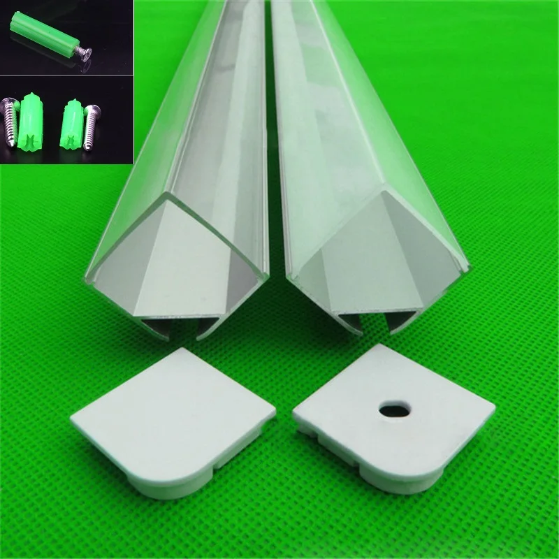 

10pcs/lot 90degree 2m/pc pendant aluminum profile for double row strip,milky/transparent cover for 20mm pcb ,right angle channel