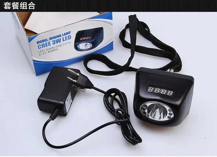 4500LUX 3W Explosion-Proof  Head-mounted Headlamp Mining Light Cap Lamp Searchlight Digital LED Miners Lamp with Timer Display