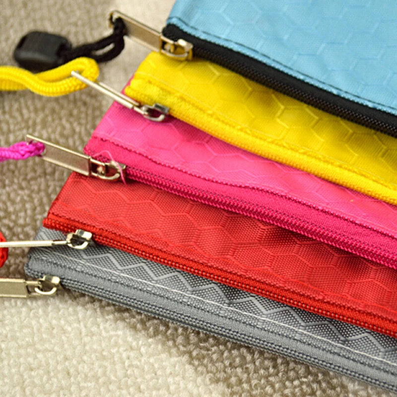 Waterproof  Zip Bag Plastic Document Pen Filing Products Pocket Folder Wallet Office School B4 A4 Size