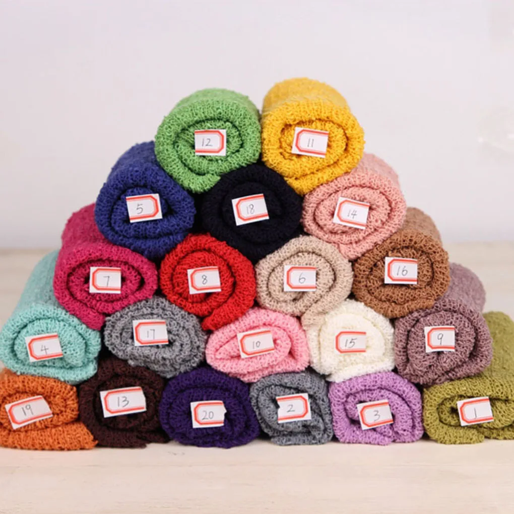 

35*150cm Stretch Knit Wrap Newborn Photography Props Baby Kids Blanket Rayon Wraps Maternity Scarf Hammock Swaddlings Photo