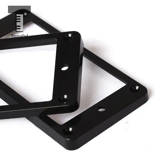 Tooyful 2Pcs Plastic Flat Metal Humbucker Pickup Frame Mounting Ring Accessory 4mm Thick Black for LP Electric Guitar Wholesales