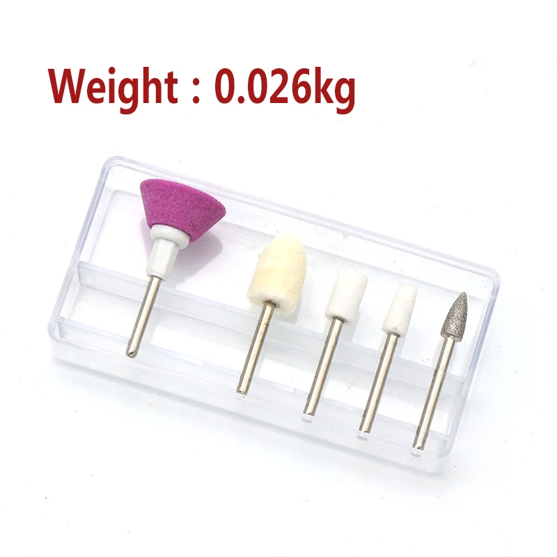 5 pc 2.35mm 생크 그라인딩 헤드 세라믹 울 네일 드릴 비트 전기 드릴 매니큐어 페디큐어 공작 기계 네일 드릴 액세서리