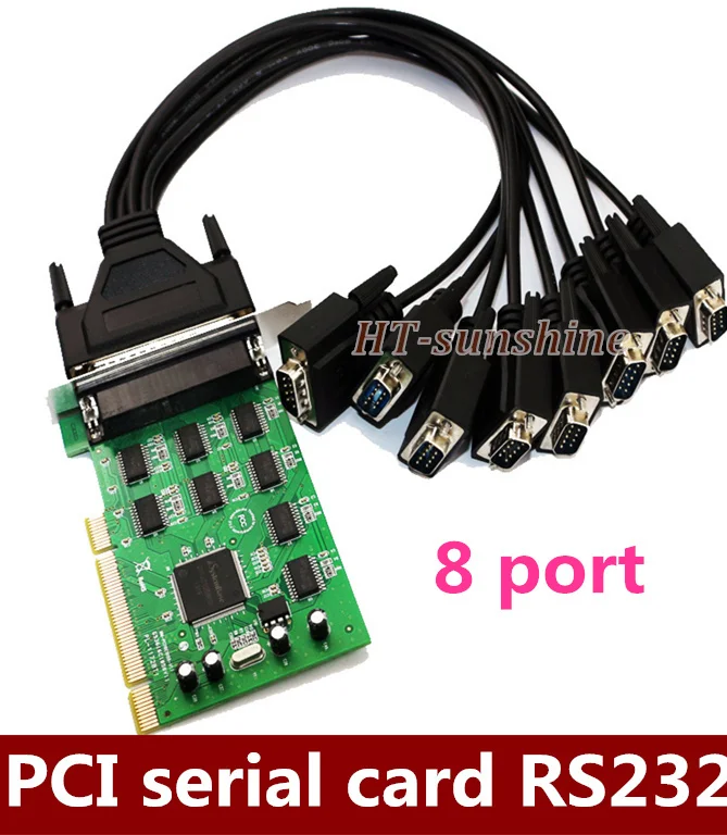 2PCS/LOT    Hot  sale    8 Serial port  PCI Expression Card RS232 DB9 COM    Free shipping