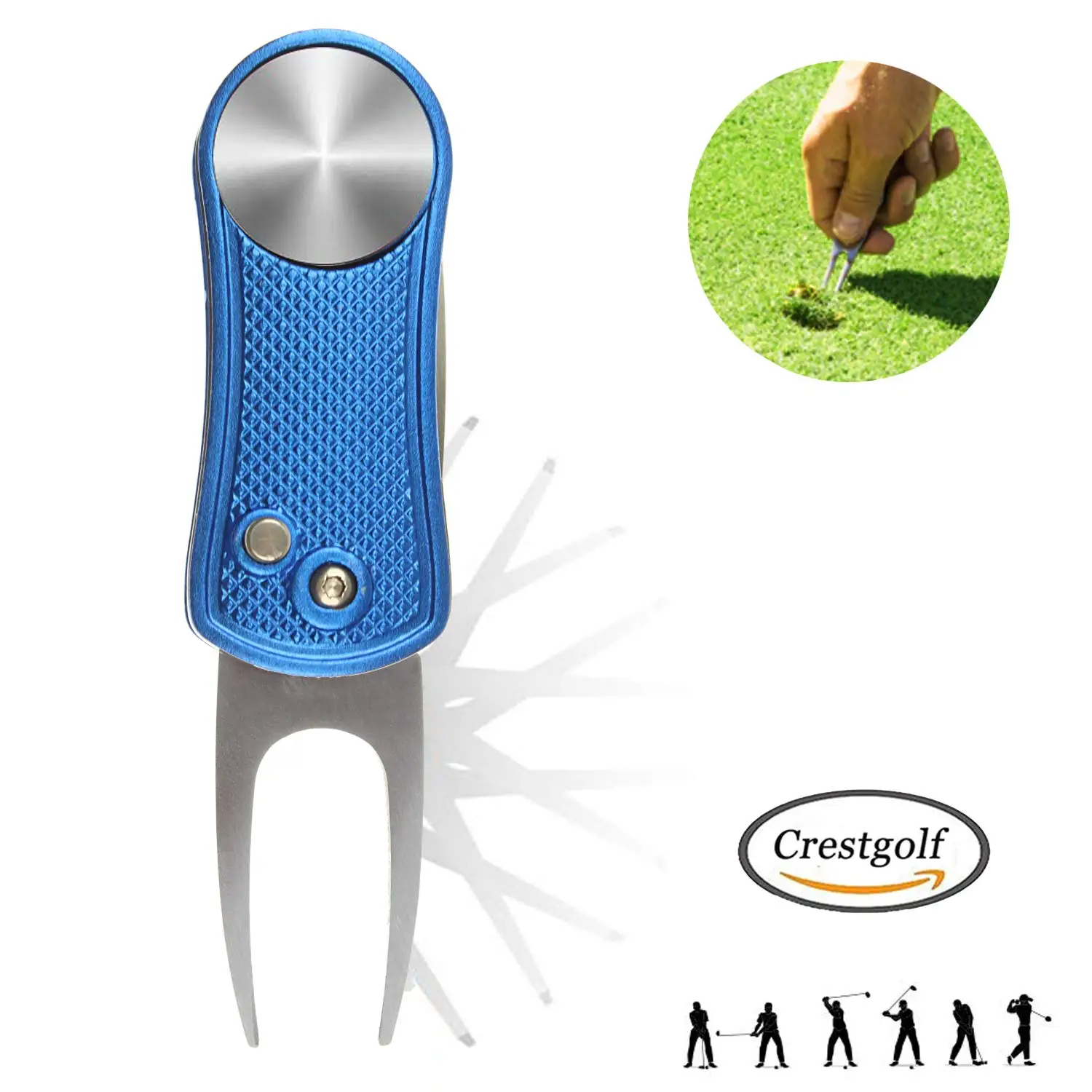 

6 Pcs Switchblade Golf Divot Tool Pitch Golf Training Aids Tools Golf Accessories Several Colors