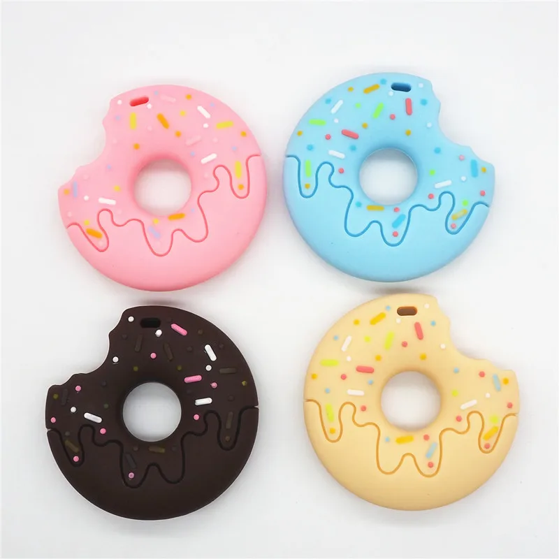 

Chengkai 5PCS BPA Free Silicone Donut Cookie Teether DIY Baby Shower Biscuit Pacifier Dummy Pendant Nursing Jewelry Crafts Toy