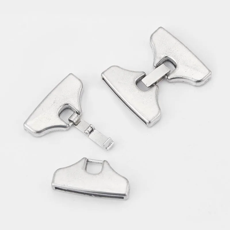 2Sets Flat Snap Clasp connector For Flat Leather diy Bracelet necklace jewelry Making Findings accessories