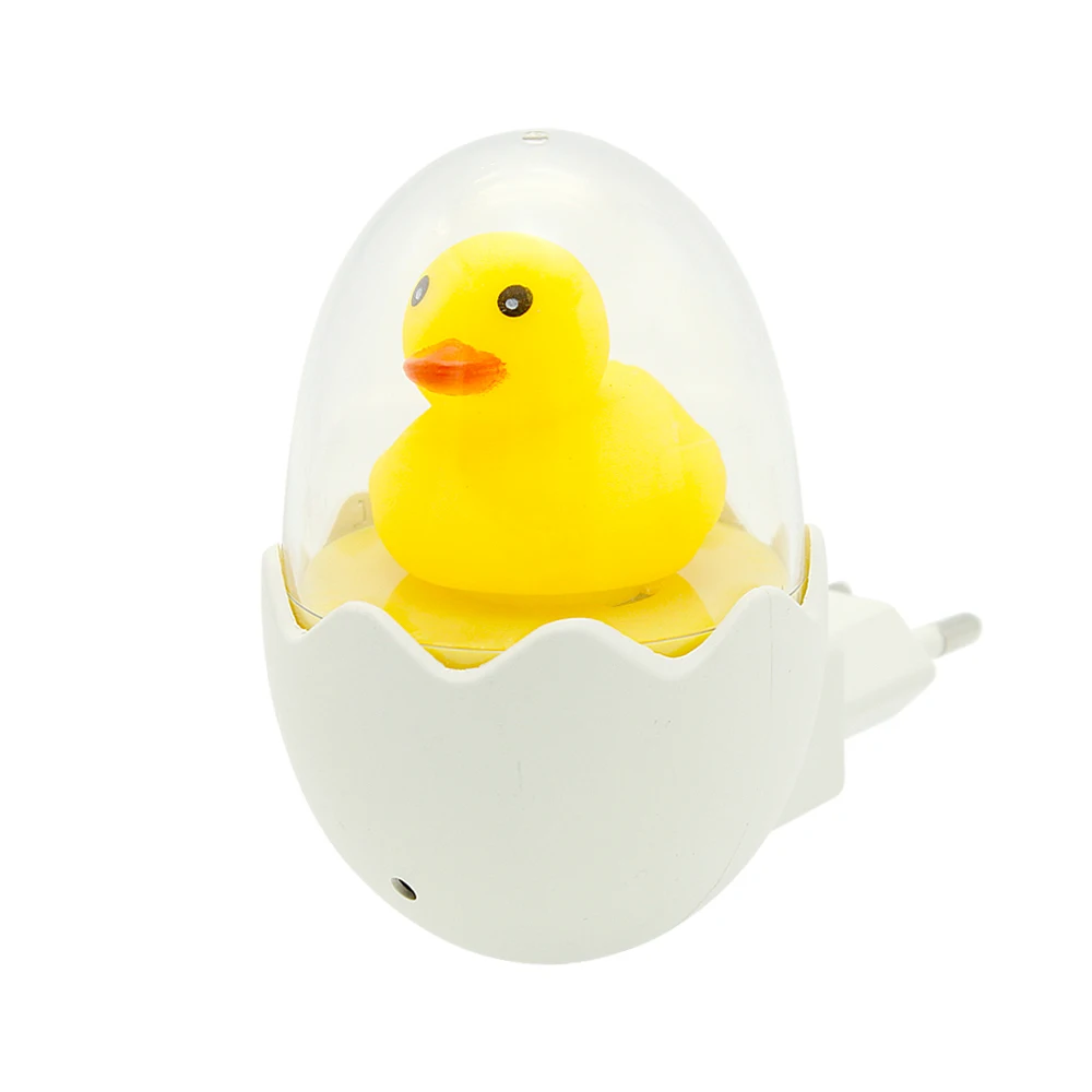 Cute Yellow Duck LED Night Light Sensor Control Dimmable Lamp Remote Control EU Plug 220V for Home Bedroom Children Kids Gift