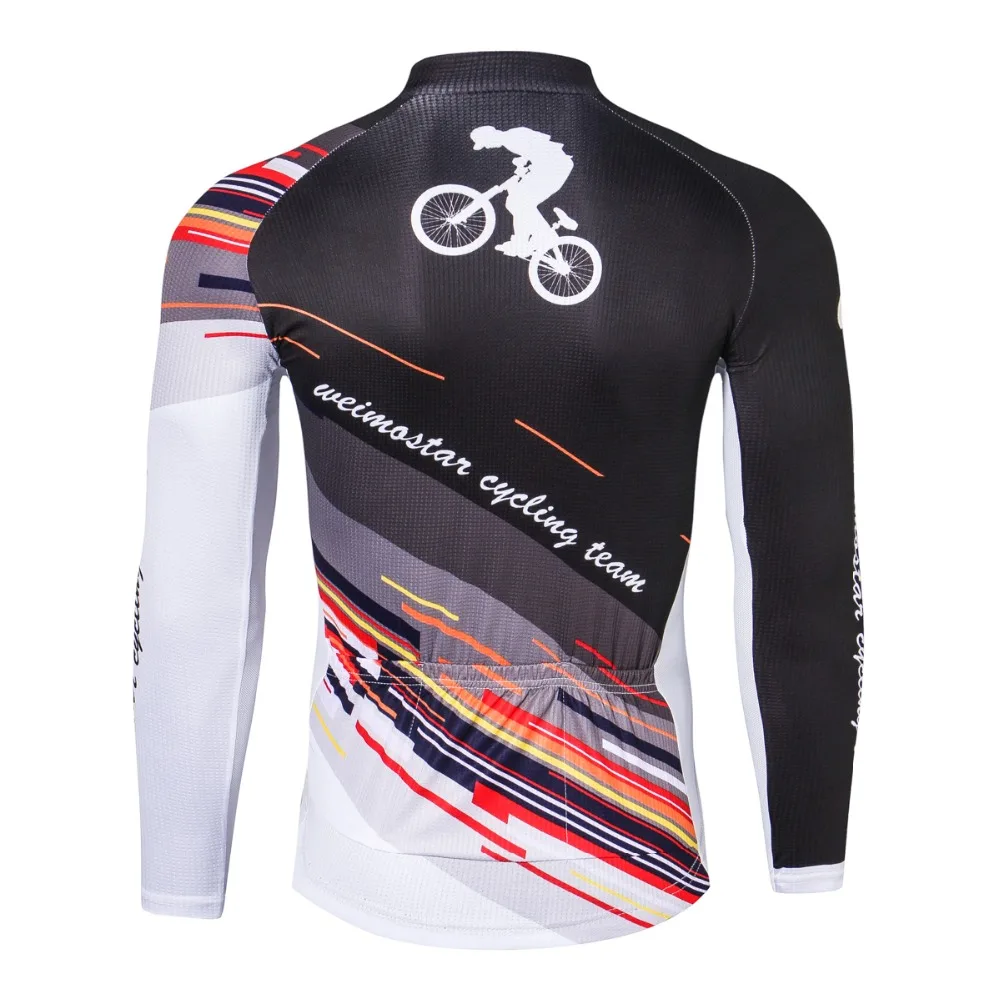 WEIMOSTAR Men's Long Sleeve Cycling Jersey Quick Dry Outdoor Sportswear Bike Clothing MTB Bicycle Shirt Black Blue Orange S-3XL