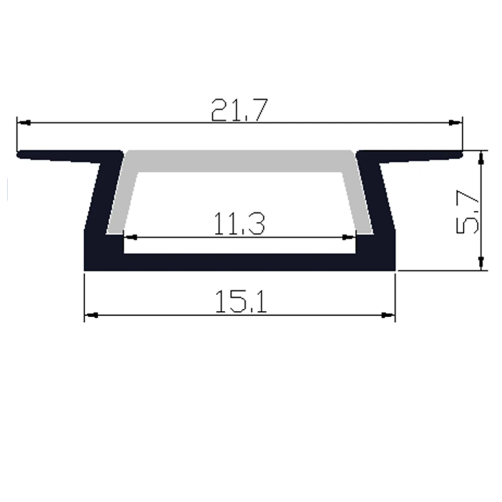 10pcs/lot 1m long led aluminium profile aluminium profile for LED strip 10-12mm Free shipping