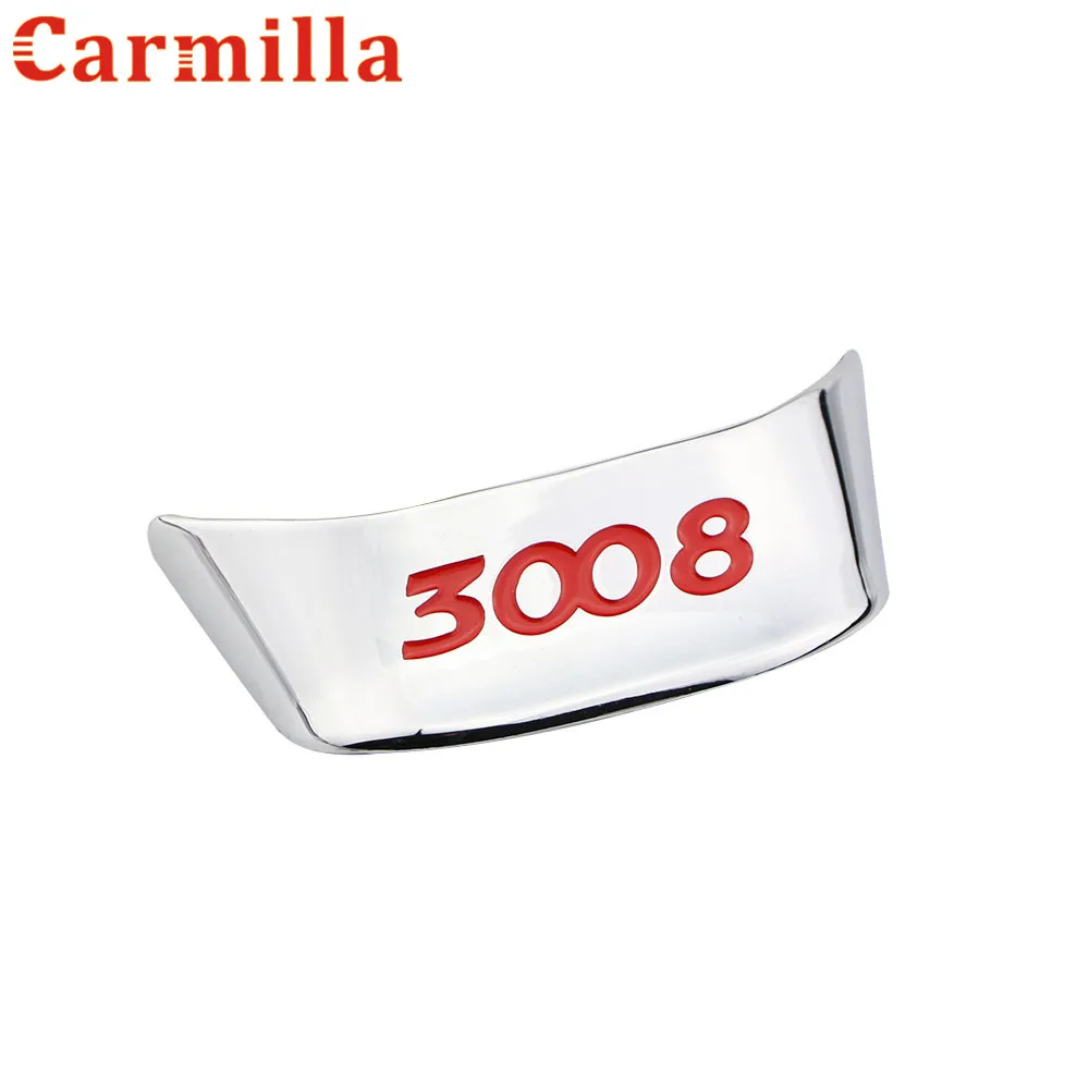 Carmilla Car Styling ABS Plating Steering Wheel Decoration Trim Sticker Case For Peugeot 3008 2014 2015 2016 Car Accessories