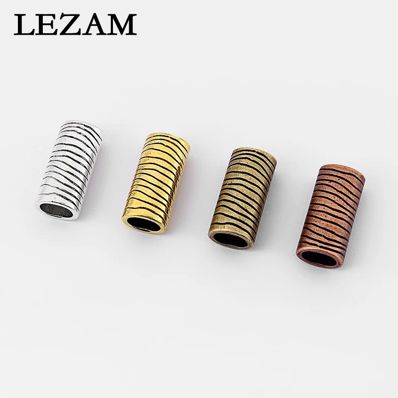 5pcs Antique /Bronze/Copper/Gold Bar Tube Slider Spacer For 10*6mm Licorice Leather Cord Diy Bracelet Jewelry Accessories