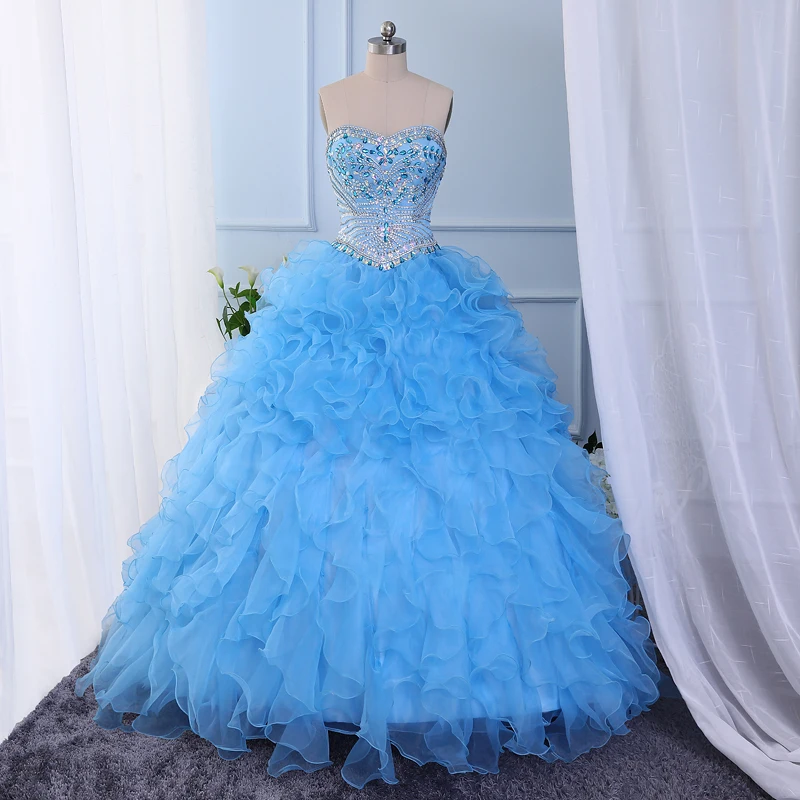 Shiny stones crystals beaded ball gown tulle sweetheart coral quinceanera dresses 2017 free tailor-made cheap aqua champagne