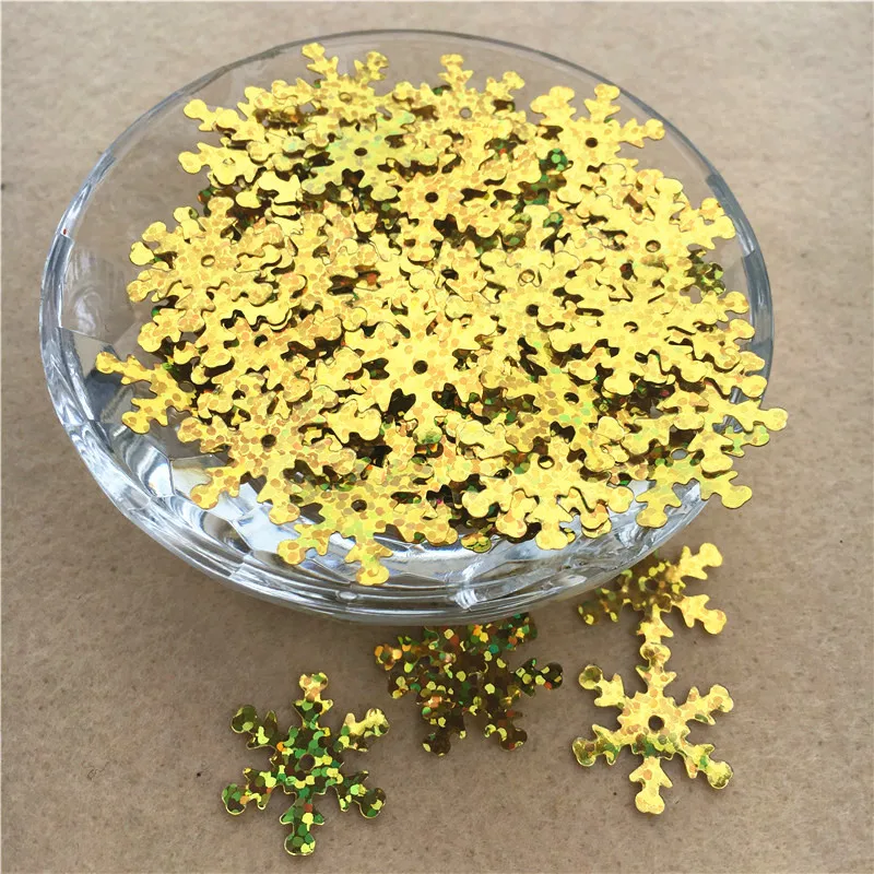 400PCS 19mm Snowflake Sequins Paillette Sewing Christmas Sequin Embellishment Findings wedding Decoration Clothes Accessories