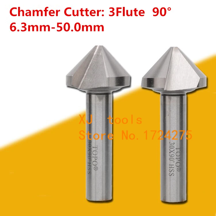 

Free shipping 1PCS 6.3mm-50mm 90 Degree 3 Flute HSS Chamfer Chamfering End Mill Cutter Bit (6.3/8.3/10.4/16.5/20.5/25/30/35mm)