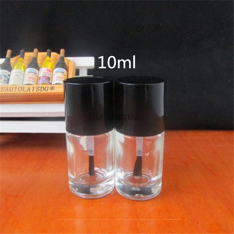 

500Pcs 10ml High Quality Empty Round Shape Nail Polish Bottles UV Cap Small Brush Nail Art Container Glass Nail Art Bottles