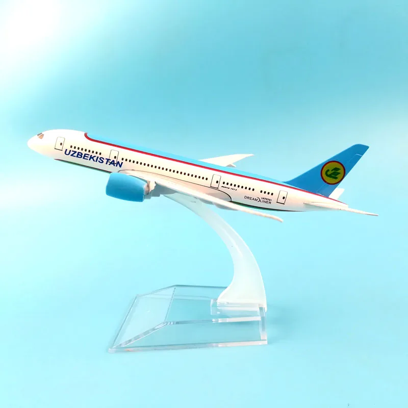 16CM UZBEKISTAN 787 METAL ALLOY MODEL PLANE AIRCRAFT MODEL TOY AIRPLANE Model w Stand toys for children Dropshipping Store