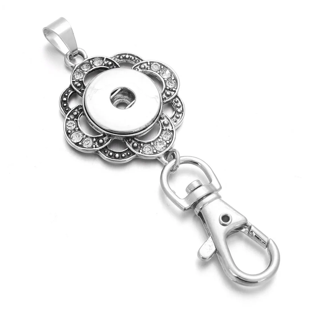 Hot Sales 17 Style Xinnver Snap Key Chain For Keyring Women Metal Keychain Bag Pendant Fit 18/20mm Button Snap Jewelry ZF000