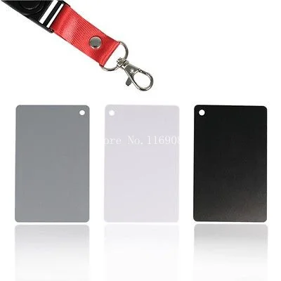 10pcs Digital Grey White Black Gray Balance 3 in 1 Cards 18% digital Gray Card with Strap