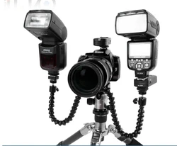 Camera Double arm joint Macro shot Adjustable Flash Bracket Holder for flash light tripod