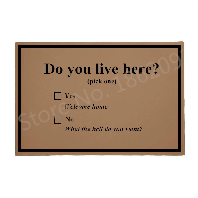 Funny Do You Have Live Here Question Welcome Mats for Front Door Novelty Floor Entry Entrance Rug Carpet Washable Anti Slip Gift