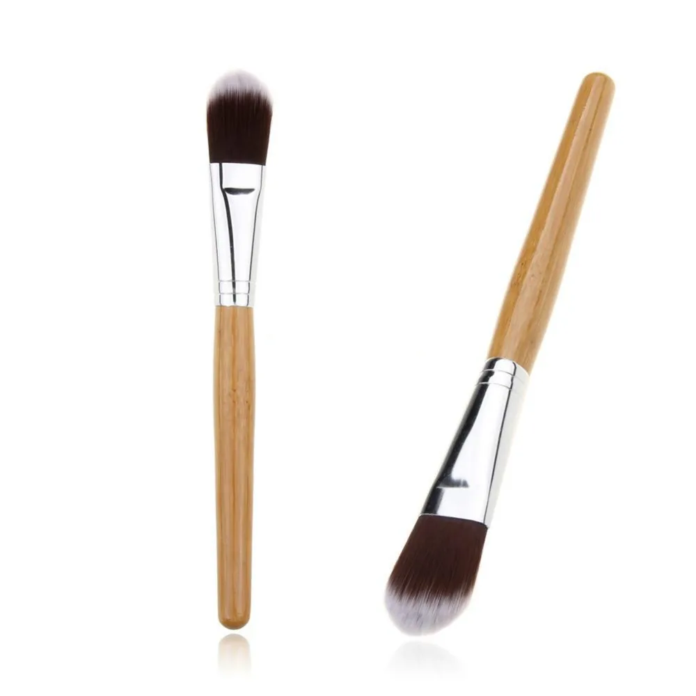 

Wholesale Excellent 200pcs Makeup Cosmetic Brush Single Bamboo Handle Blusher Universal Powder Foundation Brush Free Shipping