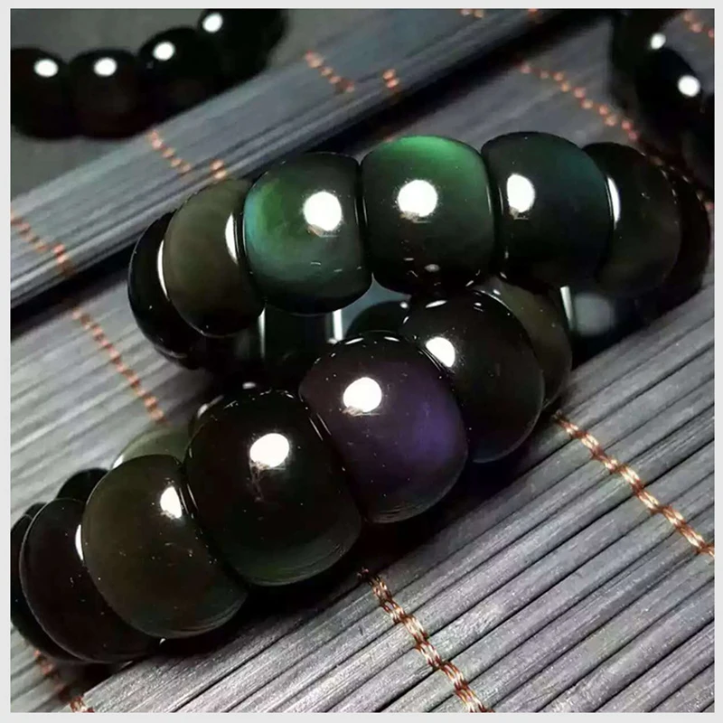 JoursNeige Wholesale Classic Style Natural Obsidian bracelets Color Eye Beads Bracelet Lucky for women men Crystal hand row