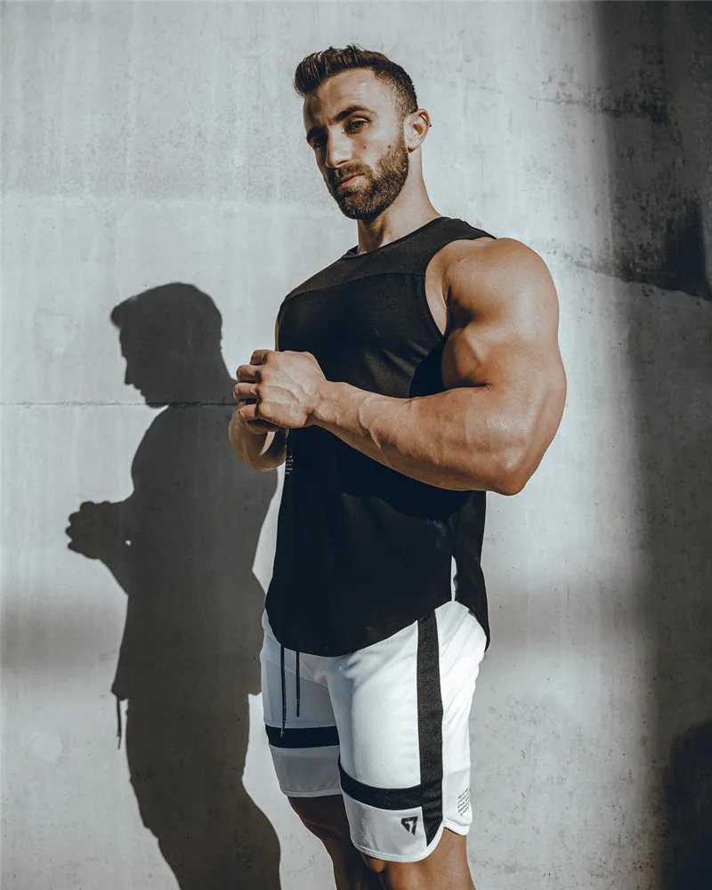 GITF Men Shorts Sport Training Shorts Men Running Shorts Mans Gym Fitness Joggers Sweatpants Jumper's Basketball Shorts Black