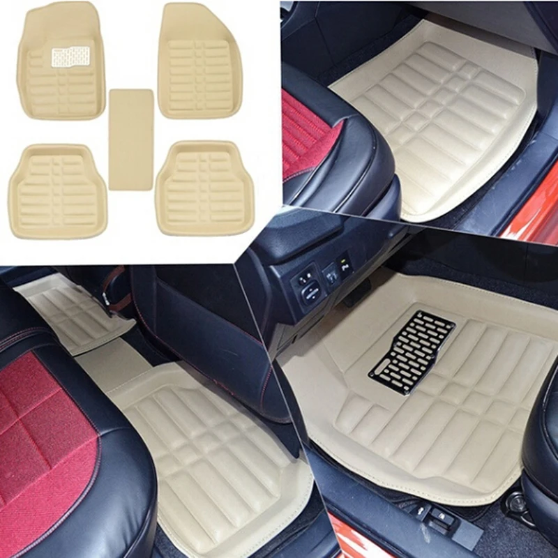 New High Quality Universal 5pcs Dustproof Nice Car Floor foot Mat Flameproof Skidproof Carpets Set