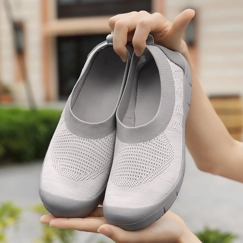 STRONGSHEN Women Shoes Breathable Mesh Sneakers Ballet Flats Ladies Slip on Flats Loafers Shoes Plus Size 35-42