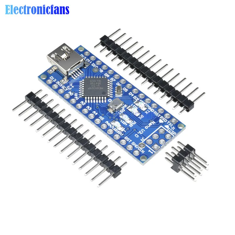 Nano Mini USB com Bootloader, Controlador Nano 3.0 compatível para Arduino, Driver USB CH340, 16Mhz, V3.0, ATMEGA328P, 168P