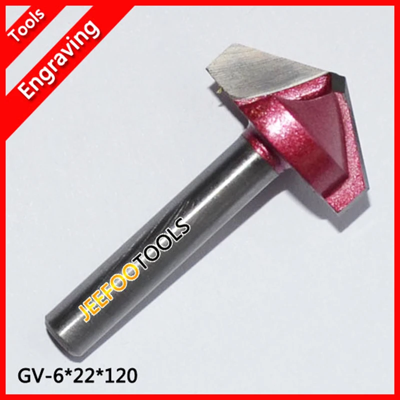 

6*22*120degree V Shape Carbide Engraving Bits CNC Router Tool, 3D Milling Cutters for Woodworking