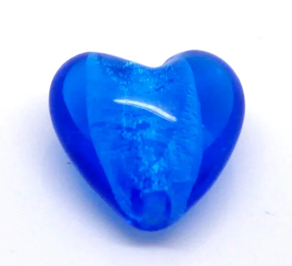 DoreenBeads-cuentas de cristal de lámpara de corazón de amor azul, 20x20mm(3/4 "x3/4"), se venden por lote de 10 (B16636), yiwu