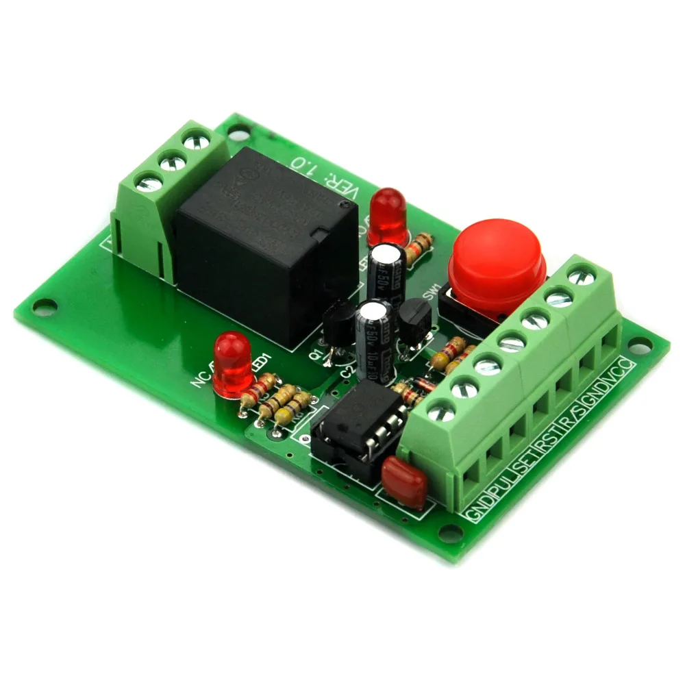 ELECTRONICS-SALON Panel Mount Momentary-Switch/Pulse-Signal Control Latching SPDT Relay Module,12V
