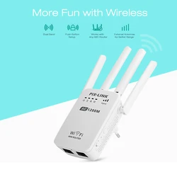 AC1200 Wireless Mini Router AP Wifi Repeater Long Range Extender Booster Dual Band 2.4G/5GHz English Firmware EU US AU Wall Plug