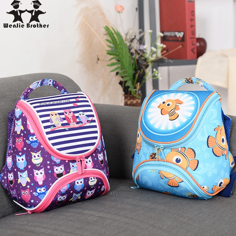 wenjie brother new selling cute Kids for girls and boys baby School Bags school Backpack kindergarten Bag Aged 1-4 school bag