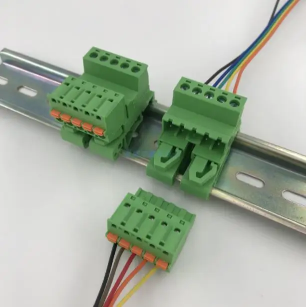 10sets Solder-free butt joint XK2EDG-UKR-5.08MM rail type rail terminal block 2P-24P socket plug